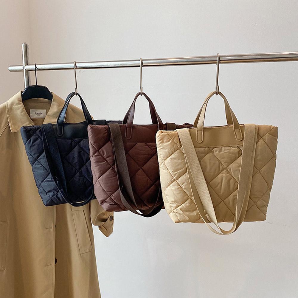 Luxury Quilted Bags - Lüks Kapitone Bez Çanta Fermuarlı Büyük